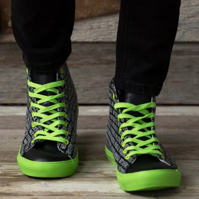 Ground Up Adult Beetlejuice Printed Logo Hi-Top Sneakers -Fun Costumes Store beetlejuice printed logo adult hi top sneakers alt 2