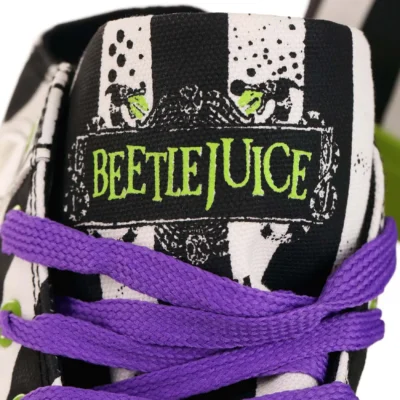 Ground Up Unisex Beetlejuice Black And White Striped Sneakers -Fun Costumes Store beetlejuice striped unisex sneakers alt 12
