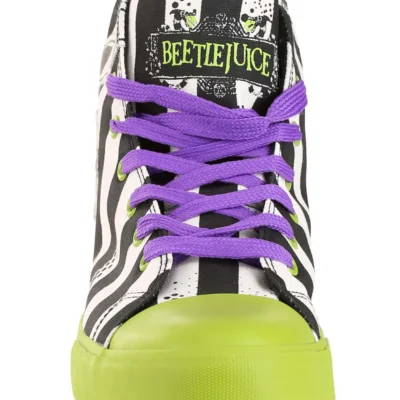 Ground Up Unisex Beetlejuice Black And White Striped Sneakers -Fun Costumes Store beetlejuice striped unisex sneakers alt 13