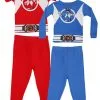 AME Sleepwear Boy's 4 Piece Power Rangers Sleep Set For Toddlers 1 AME Sleepwear Boy's 4 Piece Power Rangers Sleep Set For Toddlers -Fun Costumes Store boys toddler 4 piece power rangers sleep set