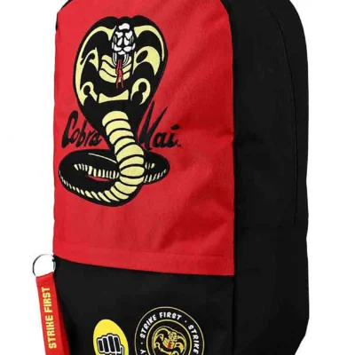 Bioworld Merchandising / Independent Sales Cobra Kai Embroidered Laptop Backpack 11 Bioworld Merchandising / Independent Sales Cobra Kai Embroidered Laptop Backpack -Fun Costumes Store cobra kai embroidered patches laptop backpack alt 2