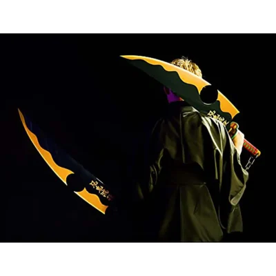 Bandai Demon Slayer Proplica Tengen Uzui's Nichirin 1/1 Scale Swords -Fun Costumes Store demon slayer nichirin sword bandai spirits proplica alt 3