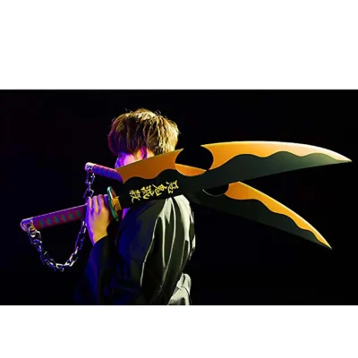 Bandai Demon Slayer Proplica Tengen Uzui's Nichirin 1/1 Scale Swords -Fun Costumes Store demon slayer nichirin sword bandai spirits proplica alt 4