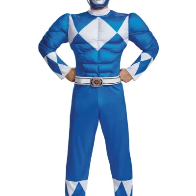 Disguise Power Rangers Blue Ranger Men's Muscle Costume -Fun Costumes Store mens power rangers blue ranger muscle costume alt 2