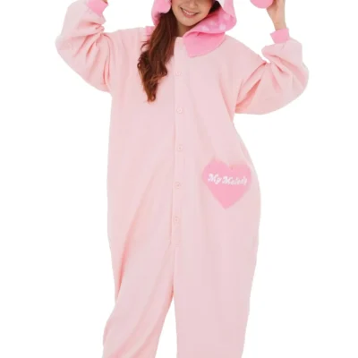 Sazac Onegai My Melody Kigurumi For Adults -Fun Costumes Store onegai my melody kigurumi alt 2
