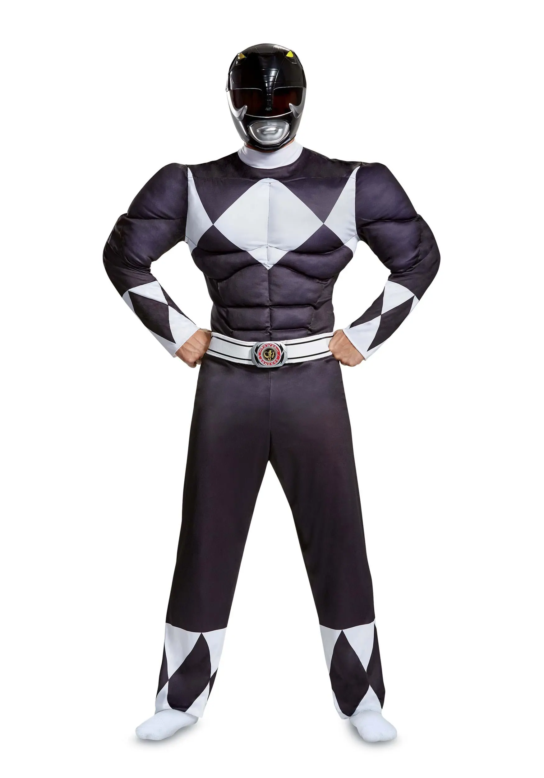 Disguise Power Rangers Black Ranger Men's Muscle Costume 5 Disguise Power Rangers Black Ranger Men's Muscle Costume - Image 3