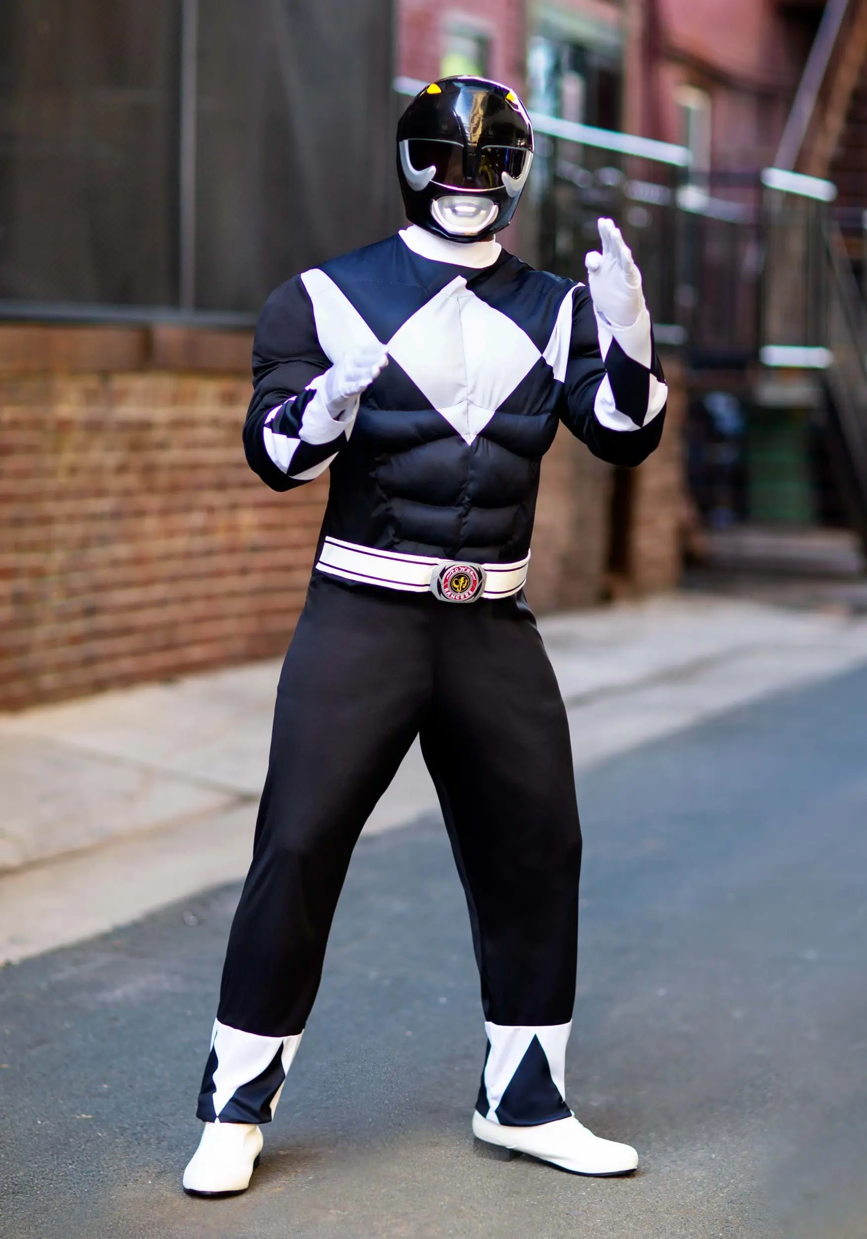 Disguise Power Rangers Black Ranger Men's Muscle Costume 3 Disguise Power Rangers Black Ranger Men's Muscle Costume
