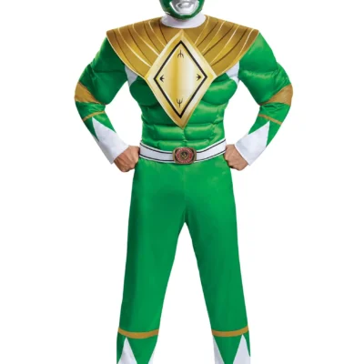 Disguise Power Rangers Green Ranger Men's Costume 8 Disguise Power Rangers Green Ranger Men's Costume -Fun Costumes Store power rangers mens green ranger costume alt 2