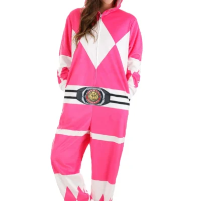 BigWan Apparel Co. Power Rangers Pink Ranger Hooded Union Suit For Adults