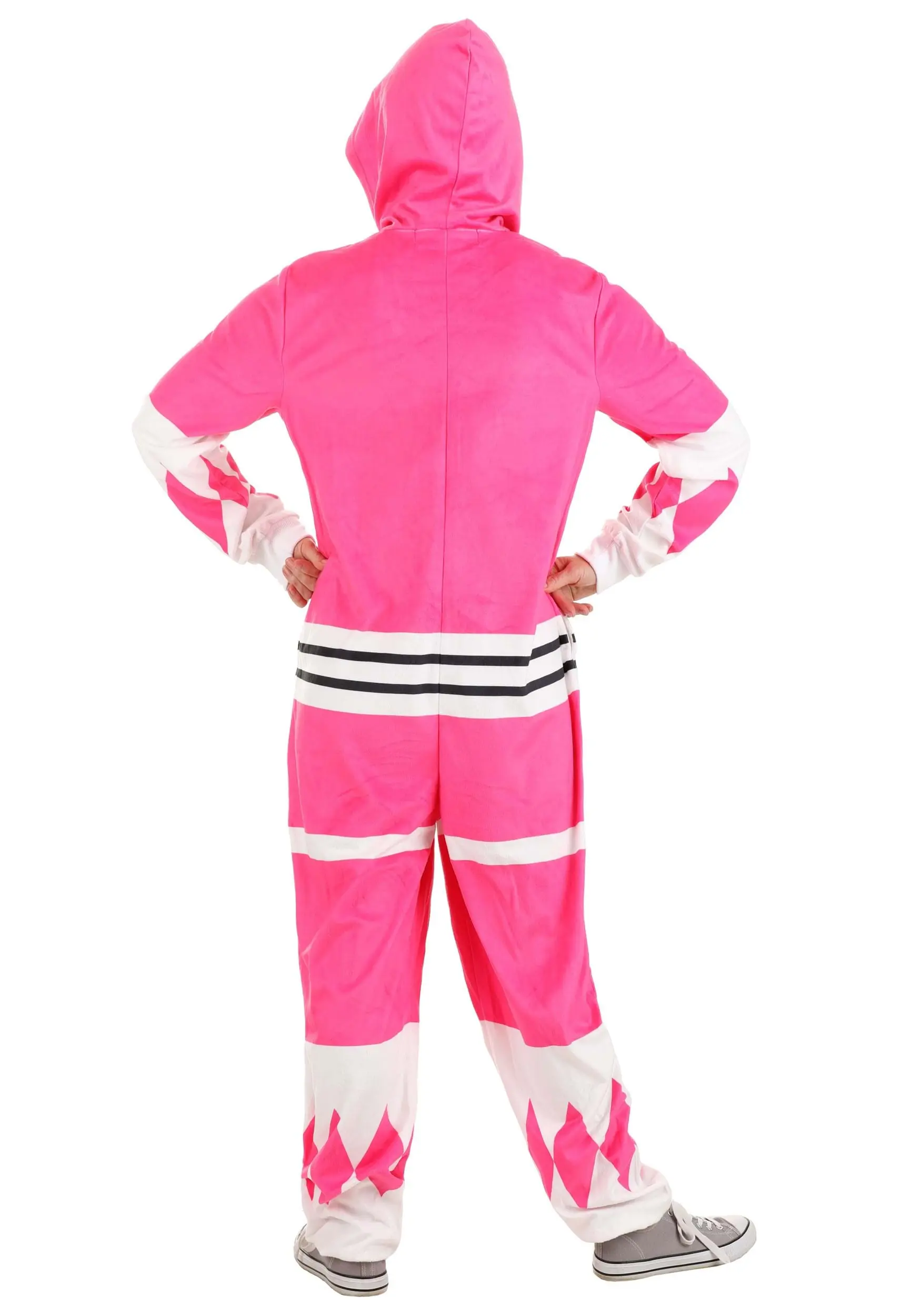 BigWan Apparel Co. Power Rangers Pink Ranger Hooded Union Suit For Adults 4 BigWan Apparel Co. Power Rangers Pink Ranger Hooded Union Suit For Adults - Image 2