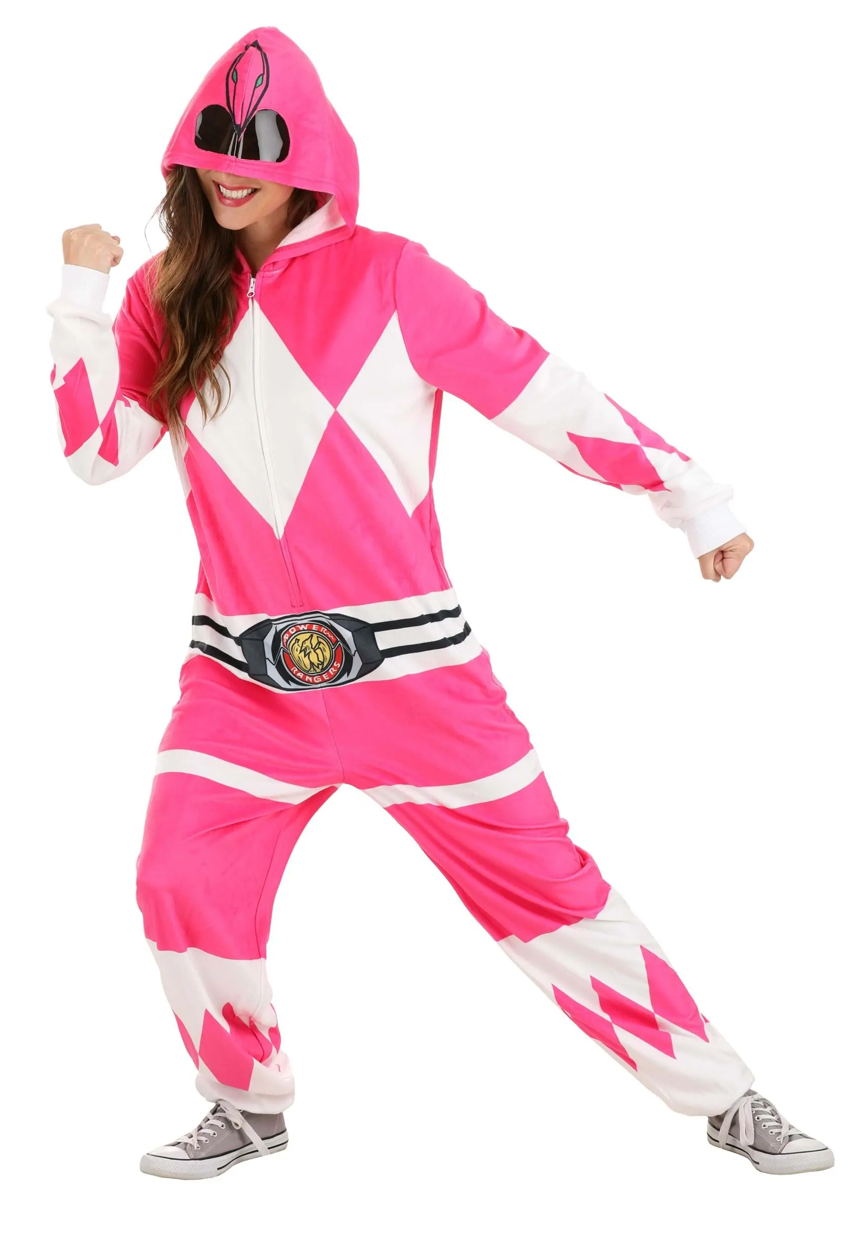 BigWan Apparel Co. Power Rangers Pink Ranger Hooded Union Suit For Adults 5 BigWan Apparel Co. Power Rangers Pink Ranger Hooded Union Suit For Adults - Image 3