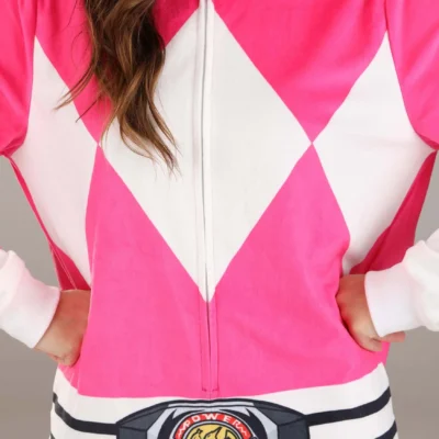 BigWan Apparel Co. Power Rangers Pink Ranger Hooded Union Suit For Adults 12 BigWan Apparel Co. Power Rangers Pink Ranger Hooded Union Suit For Adults -Fun Costumes Store power rangers pink ranger hooded union suit alt 3