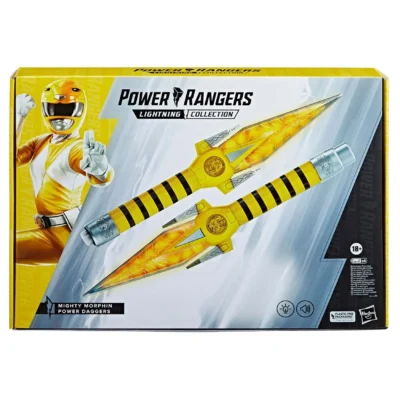 Hasbro Power Rangers Lightning Collection Mighty Morphin Yellow Ranger Power Daggers Prop Replica -Fun Costumes Store power rangers yellow ranger power daggers prop rep alt 7