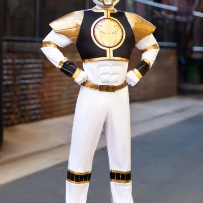 Disguise White Ranger Classic Muscle Adult Costume