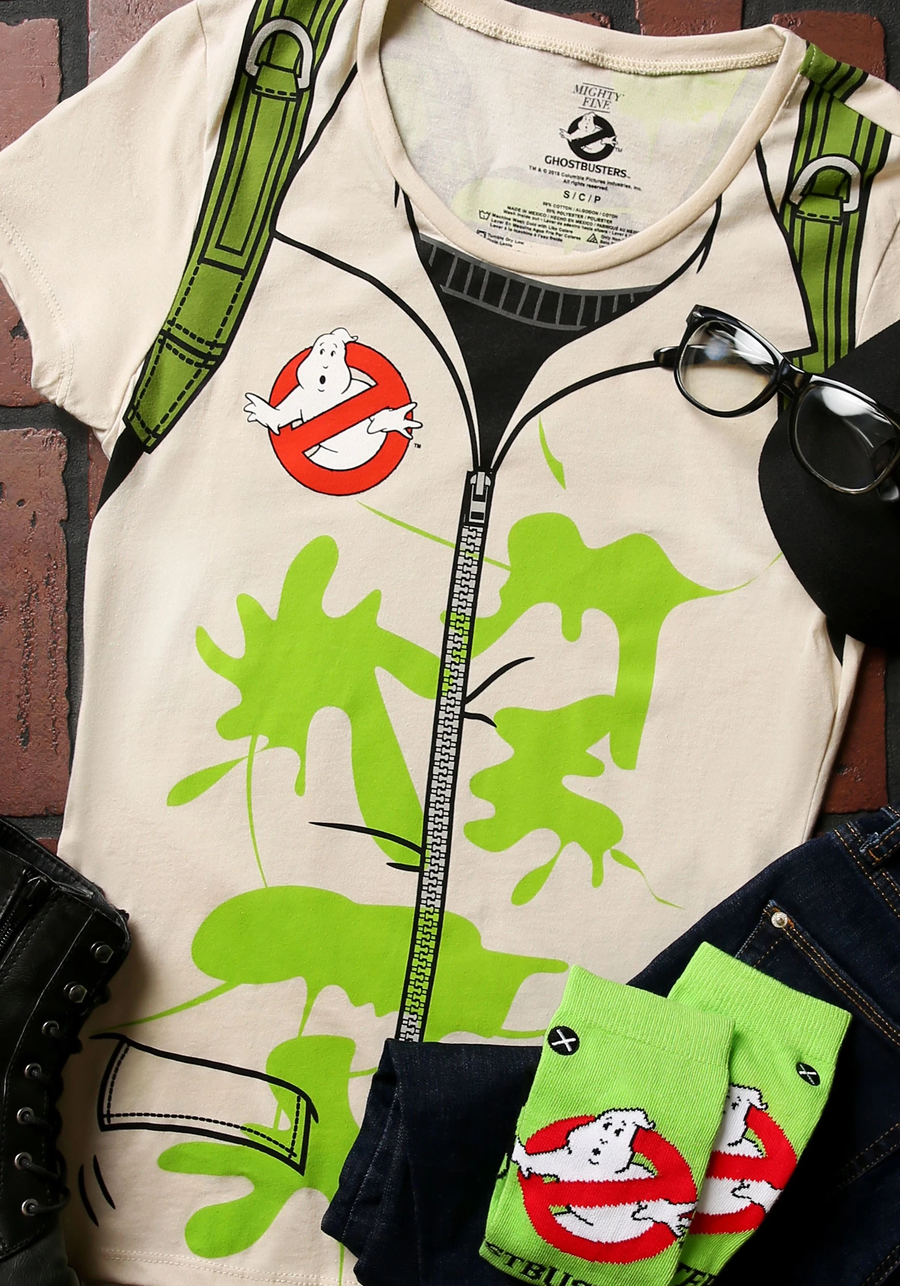 Mighty Fine Womens Ghostbusters T-Shirt Costume 3 Mighty Fine Womens Ghostbusters T-Shirt Costume