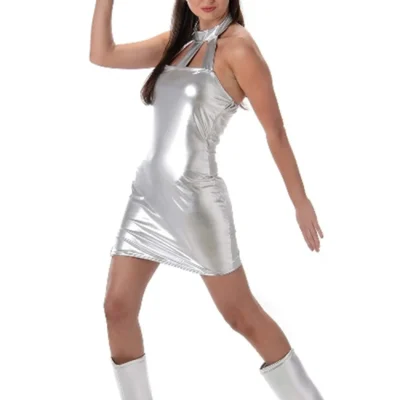 Karnival Costumes Sexy Silver Secret Agent Costume For Women